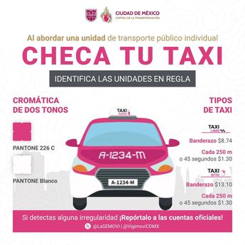 Todas las unidades de taxi deben estar registradas ante la Semovi de CdMx | Gobierno de la Ciudad de México