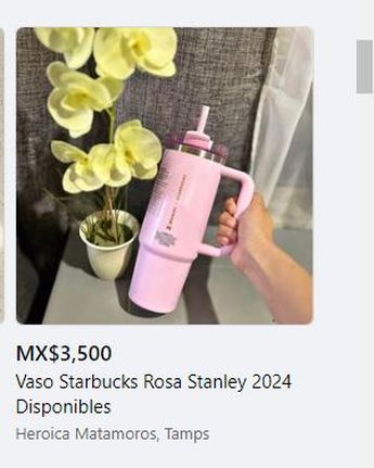 Revendores ofrecen el termo Stanley rosa de Starbucks a un precio elevado. | Especial