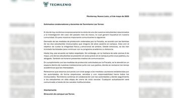 Comunicado del TecMilenio Las Torres este 9 de mayo