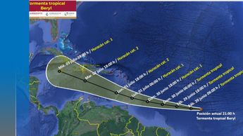 Trayectoria tormenta tropical Beryl
