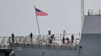 El buque de guerra perteneciente a los Estados Unidos, ubicado en terminal internacional de cruceros de Panamá | Agencia AFP