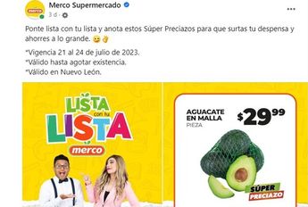 Costo de aguacate │ Facebook.