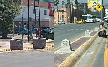 La colocación de bolardos en Torreón causó debate en redes sociales