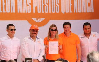 Mariana Rodríguez se registró como precandidata a la alcaldía de Monterrey por Movimiento Ciudadano. | Leonel Rocha