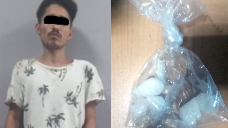 Elementos de la Proxpol de Escobedo detuvieron a un joven albañil en posesión de dosis de droga. | Cortesía