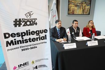 Autoridades de la Fiscalía Especializada en Delitos Electorales en Nuevo León. | Roberto Alanís