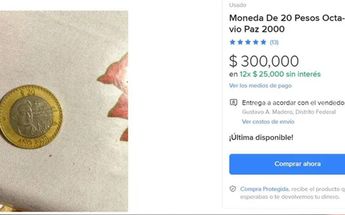 Moneda de Octavio Paz en Mercado Libre / Mercado Libre.