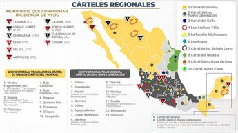 El mapa del crimen en México indica la presencia de cárteles en Puebla y Tlaxcala, quienes lideran los hechos ilícitos / Cortesía
