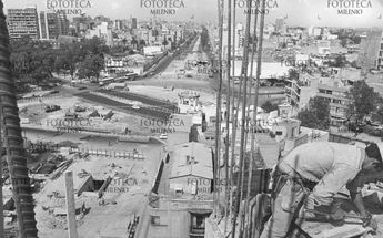 Obras de construcción Línea 1 del Metro / Fototeca Milenio