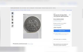 La moneda de un peso se vende en 2 millones / Captura.