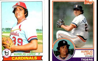 Aurelio López con los equipos de los Cardenales de San Luis y Tigres de Detroit / Especial