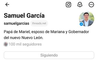Seguidores de Samuel García en Threads / Especial