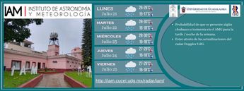 Pronóstico semanal del  Instituto de Astronomía y Meteorología de la UdeG | @IAM_UdeG vía X