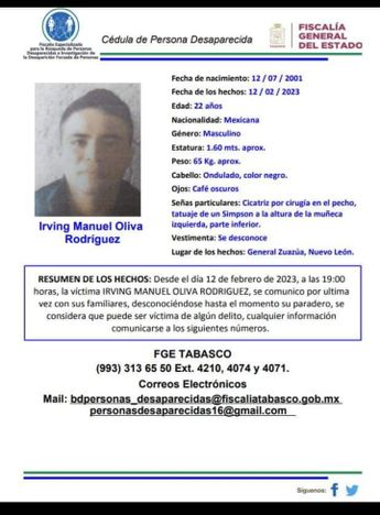 Ficha de búsqueda de Tabasco / Especial