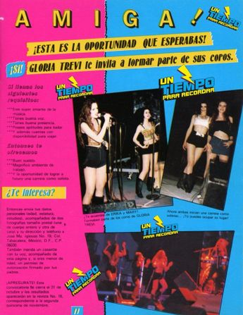 Gloria Trevi y Sergio Andrade reclutaban coristas en revista. | Facebook: Un tiempo para recordar