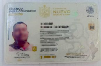 Licencia de conductor falsa decomisada por las autoridades a uno de los detenidos. | Cortesía