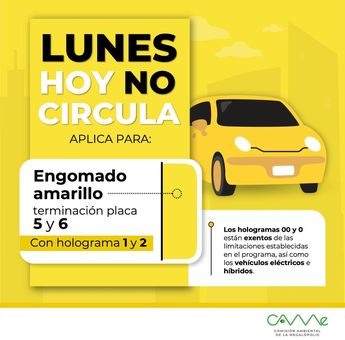Hoy No Circula día lunes/ Facebook CAMegalópolis
