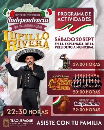 Programa de actividades por Grito de Independencia en San Pedro Tlaquepaque | Gobierno Tlaquepaque