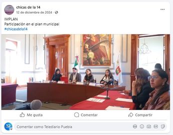 El colectivo 'Chicas de la 14' participó en la discusión del Plan Municipal en diciembre del 2024 / Captura de Pantalla