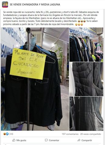 Mujer vende en redes sociales la ropa de su ex novio