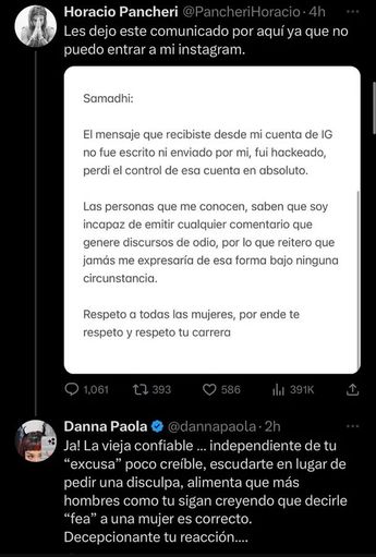 Danna Paola arremetió contra Horacio Pancheri