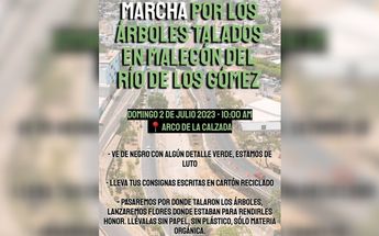 Invitación a la marcha por los árboles talados. Foto: Especial.
