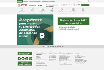 Portal del SAT anunciando la próxima declaración anual para personas físicas en el ejercicio de 2022. | Cortesía
