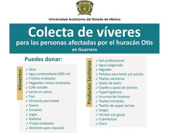 Colecta de víveres de la UAMex