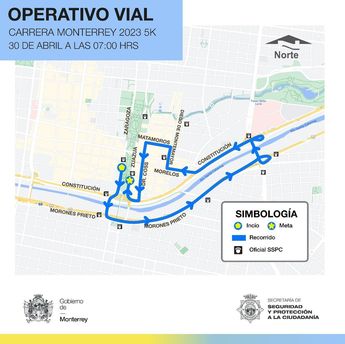 Cierres viales en Monterrey. | Cortesía