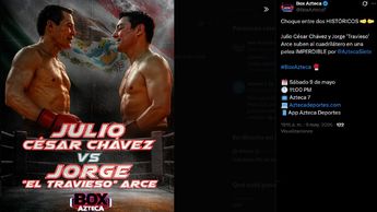 La pelea entre Julio César Chávez vs 'El Travieso' Arce se podrá ver por la señal de Azteca Siete | BoxAzteca7