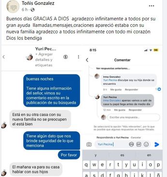 Publicación de Toñis en Facebook / Captura de pantalla