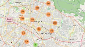 El mapa muestras las áreas con mayor registro de delitos por color. | Plataforma de Seguridad.