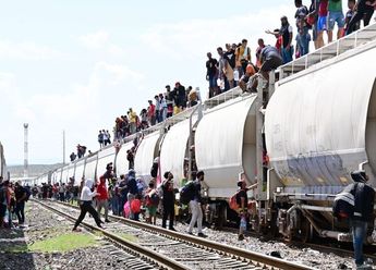 Migrantes a bordo del tren | Cortesía
