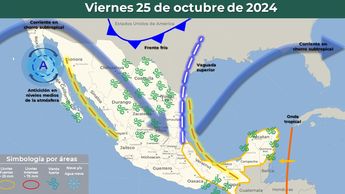 Clima para el viernes 25 de octubre en México
