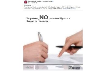 Firmar renuncia obligada