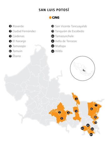 Se disputan SLP tres cárteles y tres bandas regionales: Sedena. | Gráfico