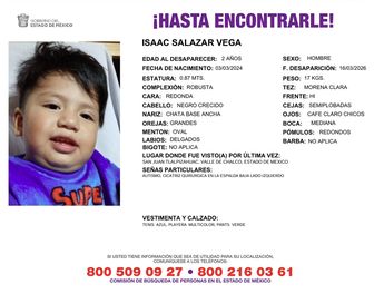 Ficha de desaparición de Isaac Salazar Vega. | FGJ Edomex