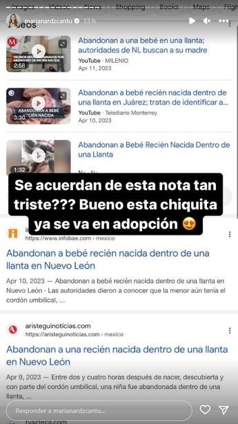 Historia de Instagram de Mariana Rodríguez. | Cortesía