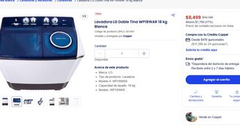 Práctica, versátil y con dos años de garantía: este es el modelo de 18 kg que Coppel tiene en promoción digital / Cortesía Coppel en línea