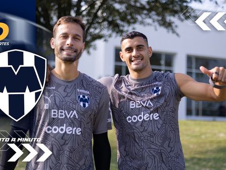 Sergio Canales y Germán Berterame en el entrenamiento del martes 12 de noviembre