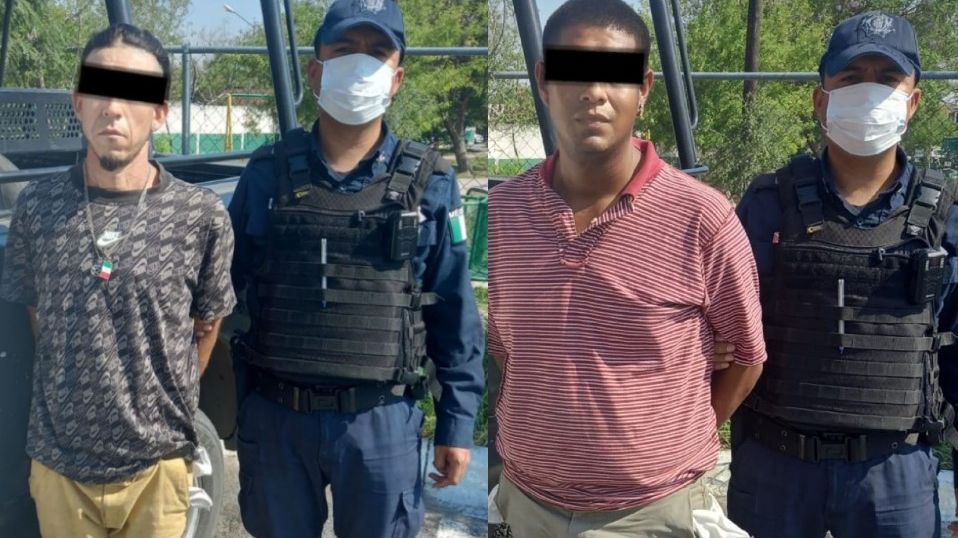 Oficiales detienen a dos hombres por portar droga en Gaudalupe. / Cortesía