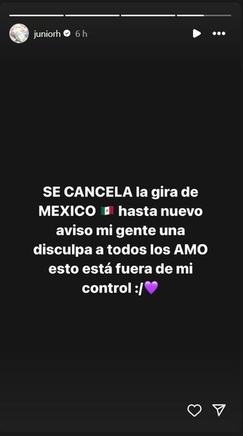 Junior H cancela gira en México, así lo anunció / Especial