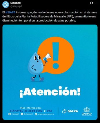 Cuadrillas del Siapa se mantienen operando de manera continua para resolver la problemática | @siapagdl vía X