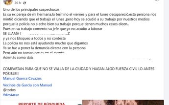 Esto posteó el hermano de Marisol. | Especial