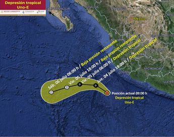 Pronóstico de la depresión tropical Uno-E / Conagua