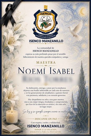 La comunidad educativa lamentó el hecho y se despidió de la maestra.