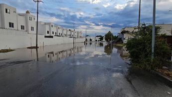 Laguna formada en Apodaca, Nuevo León, tras lluvias en septiembre 2024 | Especial