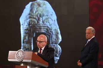 Diego Prieto, director del INAH durante conferencia de prensa matutina del presidente López Obrador. | Octavio Hoyos
