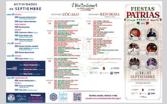 Cartel de fiestas patrias en Puebla 2023 | Especial