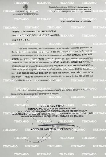 Oficio de liberación de Manu Vaquita / Especial